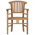 vidaXL Sedie da Giardino 2 pz Sedia da Pranzo da Esterno in Legno Massello di Teak con Braccioli per Portico