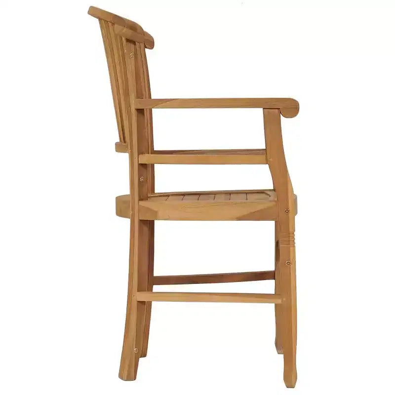 vidaXL Sedie da Giardino 2 pz Sedia da Pranzo da Esterno in Legno Massello di Teak con Braccioli per Portico