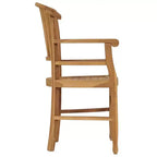 vidaXL Sedie da Giardino 2 pz Sedia da Pranzo da Esterno in Legno Massello di Teak con Braccioli per Portico
