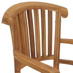 vidaXL Sedie da Giardino 2 pz Sedia da Pranzo da Esterno in Legno Massello di Teak con Braccioli per Portico