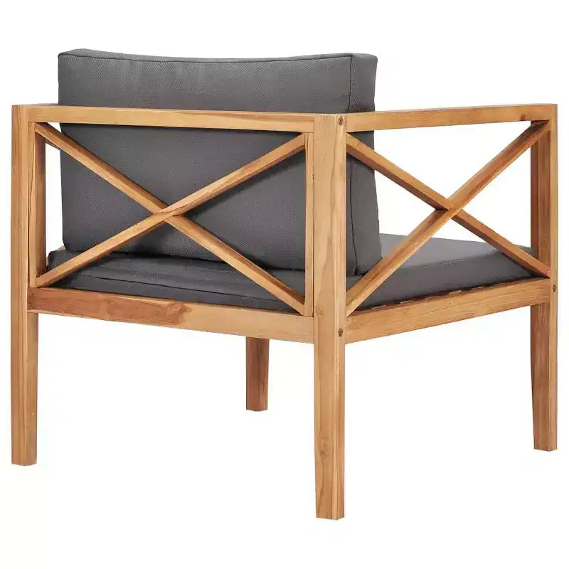 vidaXL Sedia da Giardino Grigio Scuro, Legno Massello di Teak, Tessuto in Poliestere