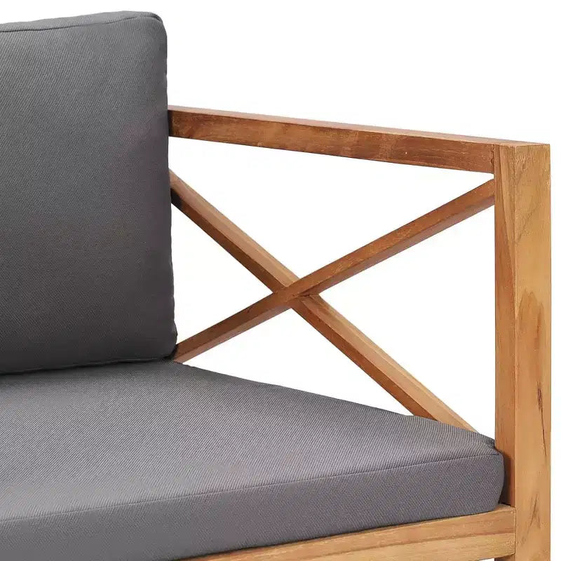 vidaXL Sedia da Giardino Grigio Scuro, Legno Massello di Teak, Tessuto in Poliestere