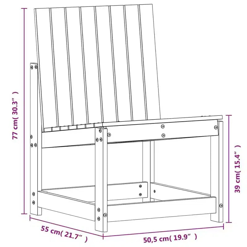 vidaXL Patio Lounge Set - 3 Piece Garden Furniture - Solid Douglas Wood - Outdoor/Deck/Backyard