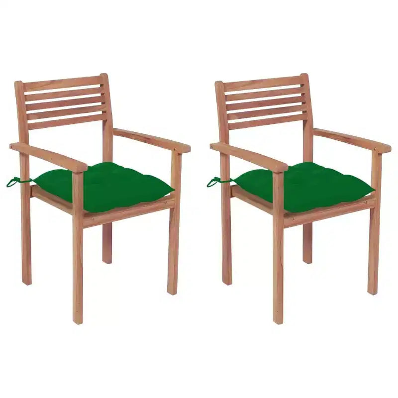 vidaXL Set di 2 Sedie da Giardino in Teak Massello Standard Impilabili