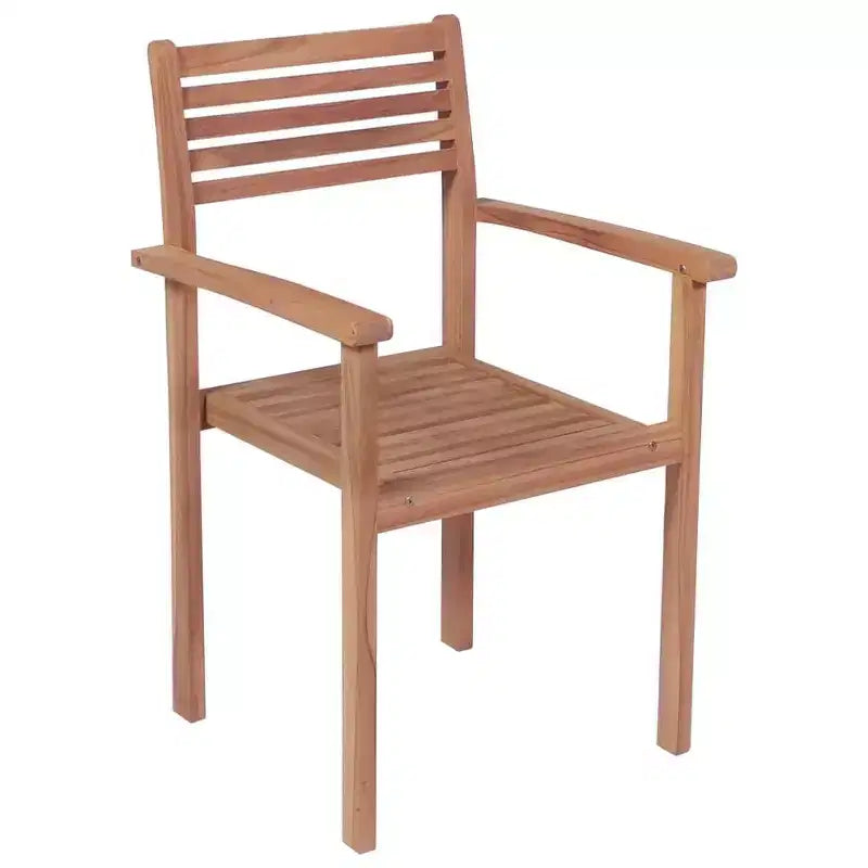 vidaXL Set di 2 Sedie da Giardino in Teak Massello Standard Impilabili