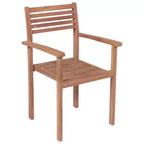 vidaXL Set di 2 Sedie da Giardino in Teak Massello Standard Impilabili