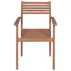 vidaXL Set di 2 Sedie da Giardino in Teak Massello Standard Impilabili