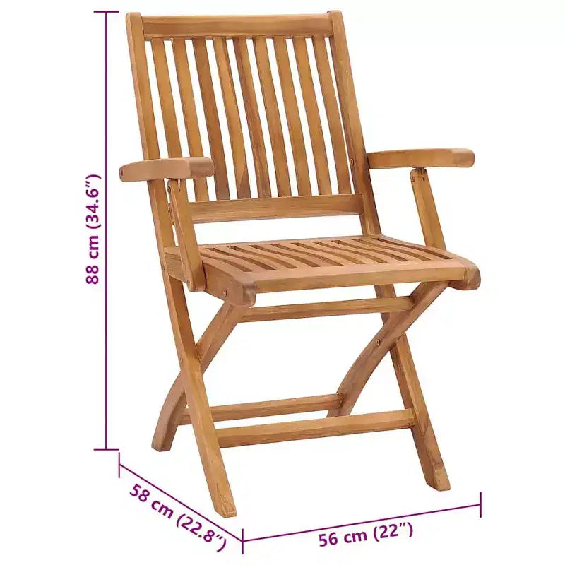 vidaXL Sedie da giardino in legno massello di teak con comodi cuscini tortora - Set da 2 - Sedie da giardino pieghevoli e resistenti alle intemperie per uso interno/esterno