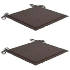 vidaXL Sedie da giardino in legno massello di teak con comodi cuscini tortora - Set da 2 - Sedie da giardino pieghevoli e resistenti alle intemperie per uso interno/esterno