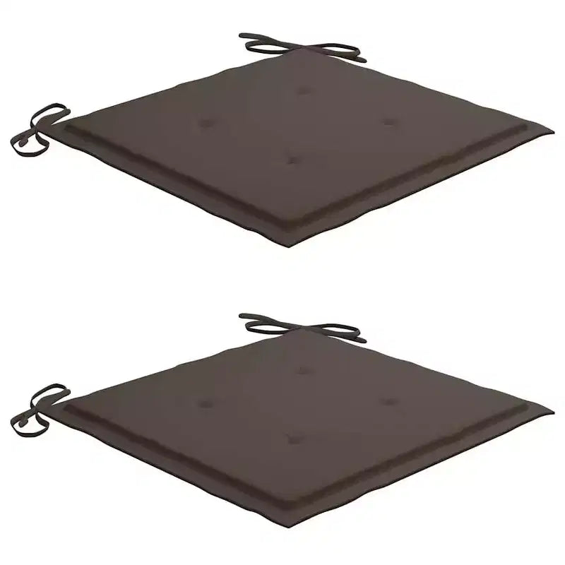 vidaXL Sedie da giardino in legno massello di teak con comodi cuscini tortora - Set da 2 - Sedie da giardino pieghevoli e resistenti alle intemperie per uso interno/esterno
