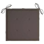 vidaXL Sedie da giardino in legno massello di teak con comodi cuscini tortora - Set da 2 - Sedie da giardino pieghevoli e resistenti alle intemperie per uso interno/esterno