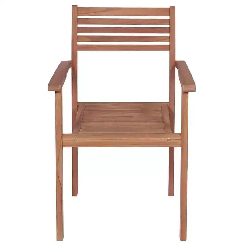 vidaXL Stackable Patio Chairs with Cushions- 8 Pieces, Solid Teak Wood, Suitable for Home, Office, Bar, Caf, Outdoors, Easy Storage, Anthracite