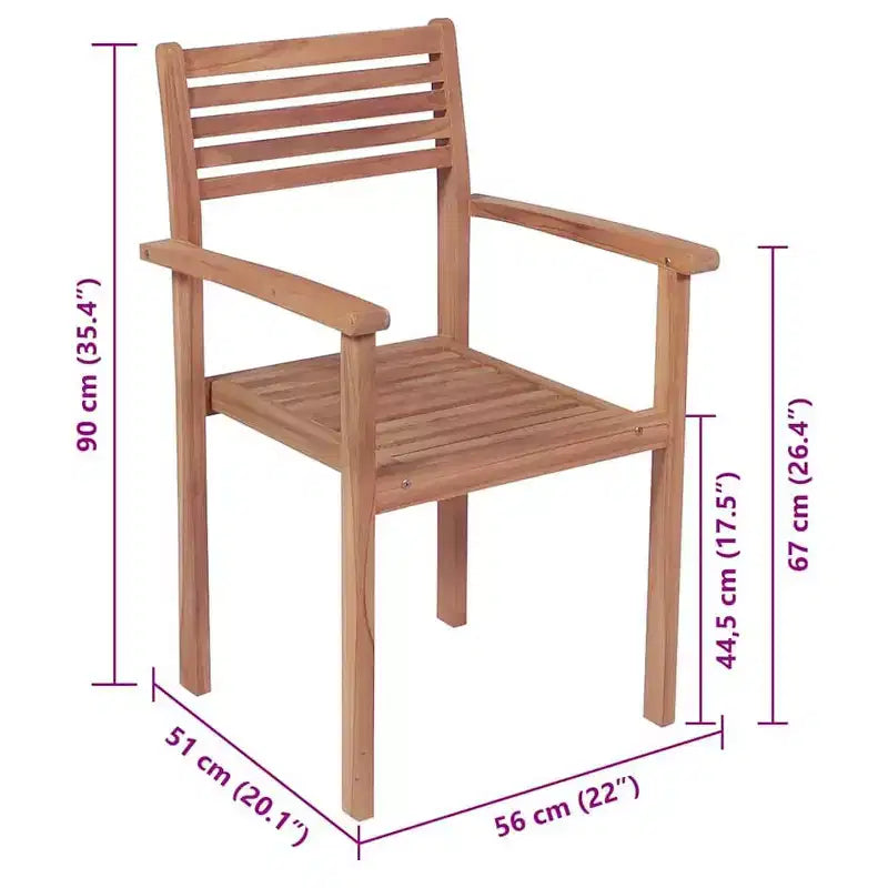 vidaXL 8 sedie impilabili in legno massello di teak con cuscini - Mobili classici da esterno per patio e giardino