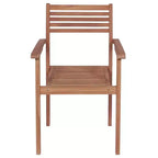 vidaXL Sedie da Giardino Impilabili con Cuscini 8 pz in Legno Massello di Teak