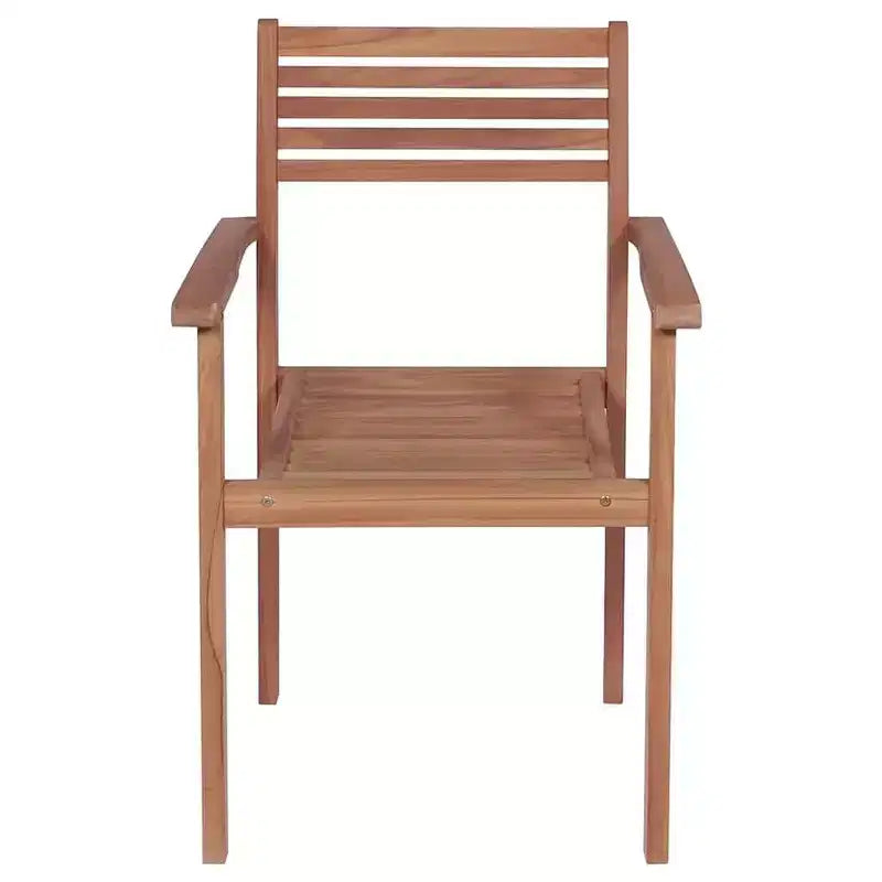 vidaXL Sedie da Giardino Impilabili con Cuscini 8 pz in Legno Massello di Teak