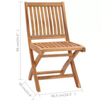 vidaXL Set 6 Sedie da Giardino Verdi in Legno Massello di Teak, Poliestere 46,5 cm