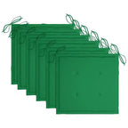 vidaXL Set 6 Sedie da Giardino Verdi in Legno Massello di Teak, Poliestere 46,5 cm