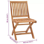 vidaXL Folding Patio Chairs with Taupe Cushions - 6 pcs Set, Solid Teak Wood Outdoor Garden Furniture, Easy Maintenance & Space Saving Design