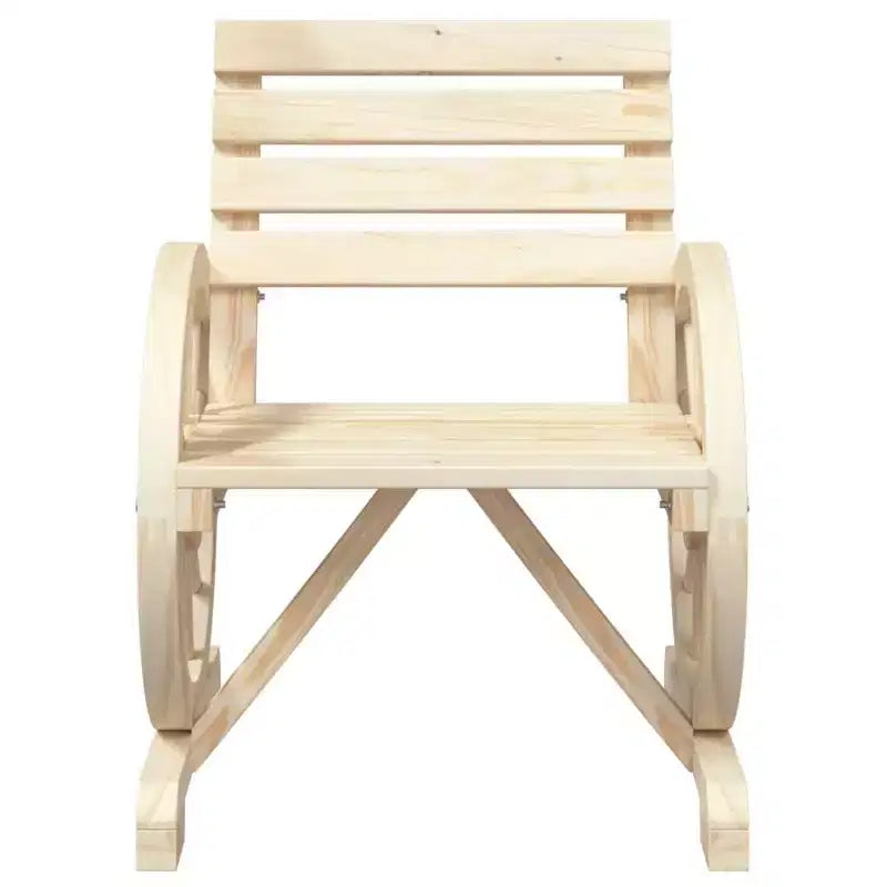 vidaXL Patio Chairs Set of 4 - Solid Fir Wood, Weather-Resistant Seating with Wagon Wheel Armrests for Garden/Terrace, Brown Farmhouse Style
