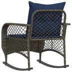 vidaXL Sedia a dondolo da giardino con cuscini Rattan sintetico grigio - Grigio e blu