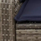 vidaXL Sedia a dondolo da giardino con cuscini Rattan sintetico grigio - Grigio e blu