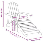 vidaXL Sedia Adirondack con Ottomana – Gialla in Legno Massello per Comfort da Giardino Patio Esterno