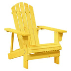 vidaXL Sedia Adirondack con Ottomana – Gialla in Legno Massello per Comfort da Giardino Patio Esterno