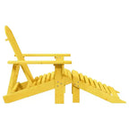 vidaXL Sedia Adirondack con Ottomana – Gialla in Legno Massello per Comfort da Giardino Patio Esterno