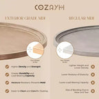 COZAYH Round Rustic Coffee Table Wood Tray Top Accent Centerpiece Storage, White