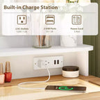 Cassettiera DobleePy a 4 cassetti con specchio, striscia LED e stazione di ricarica, moderno mobile da trucco per camera da letto, ingresso, piccoli spazi