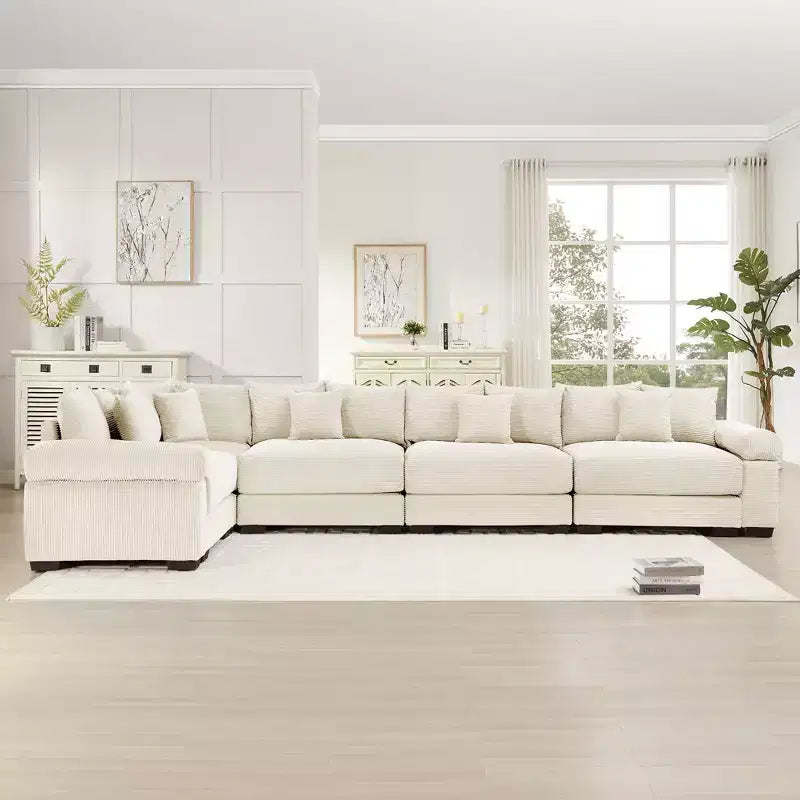 Oversized Cloud Modular Sectional Couch,Convertible Sectional Couches Deep Seat Extra-Wide Armrests