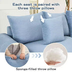 Oversized Cloud Modular Sectional Couch,Convertible Sectional Couches Deep Seat Extra-Wide Armrests
