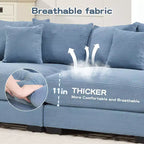 Oversized Cloud Modular Sectional Couch,Convertible Sectional Couches Deep Seat Extra-Wide Armrests