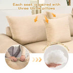 Oversized Cloud Modular Sectional Couch,Convertible Sectional Couches Deep Seat Extra-Wide Armrests
