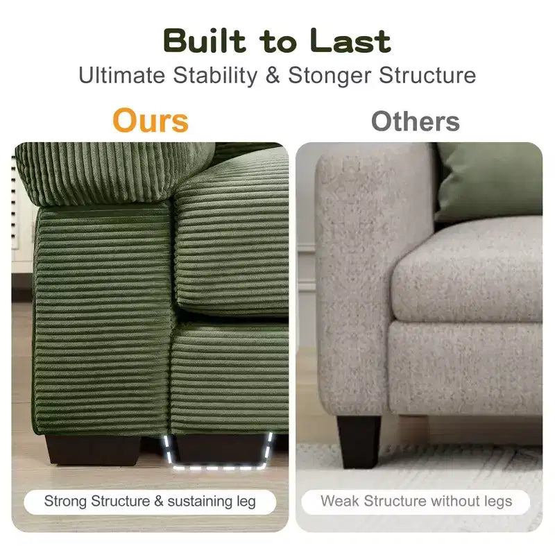 Oversized Cloud Modular Sectional Couch,Convertible Sectional Couches Deep Seat Extra-Wide Armrests