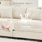 Oversized Cloud Modular Sectional Couch,Convertible Sectional Couches Deep Seat Extra-Wide Armrests