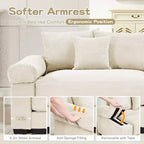 Oversized Cloud Modular Sectional Couch,Convertible Sectional Couches Deep Seat Extra-Wide Armrests