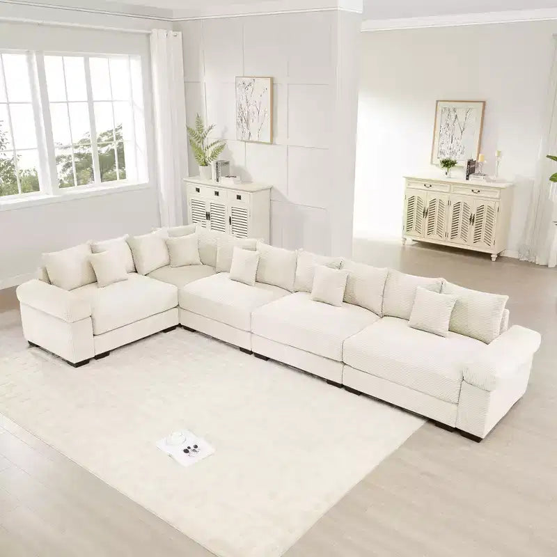 Oversized Cloud Modular Sectional Couch,Convertible Sectional Couches Deep Seat Extra-Wide Armrests