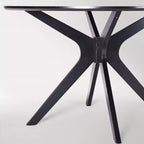 Tavolo da pranzo rotondo in legno massello da 47,2" per 4-6 persone con base a piedistallo incrociato