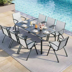 Aluminum Outdoor Dining Chairs with Quick-Dry Textilene Mesh, Ergonomic Support for Patio, Poolside