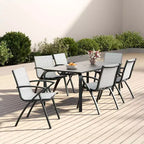 Aluminum Outdoor Dining Chairs with Quick-Dry Textilene Mesh, Ergonomic Support for Patio, Poolside