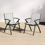 Aluminum Outdoor Dining Chairs with Quick-Dry Textilene Mesh, Ergonomic Support for Patio, Poolside