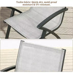 Aluminum Outdoor Dining Chairs with Quick-Dry Textilene Mesh, Ergonomic Support for Patio, Poolside