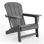 Outdoor Adirondack Chairs, HDPE Plastic Patio Chairs for All Weather, Weather-Resistant Fire Pit Chair with Wide Armrests & Slatted Back