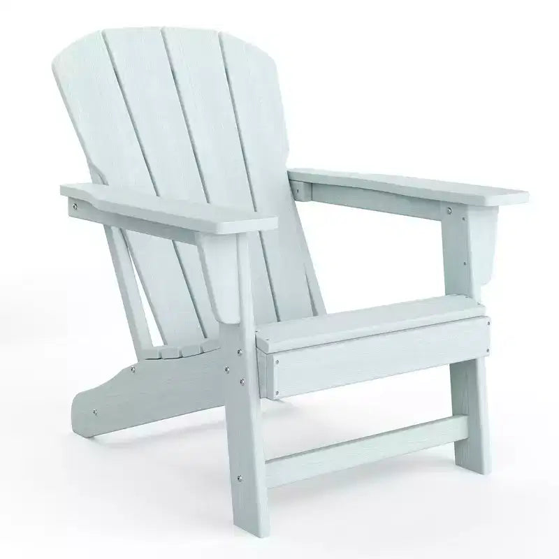 Outdoor Adirondack Chairs, HDPE Plastic Patio Chairs for All Weather, Weather-Resistant Fire Pit Chair with Wide Armrests & Slatted Back
