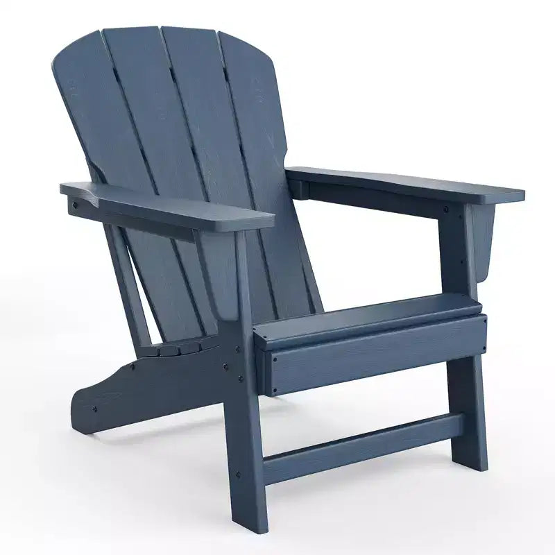 Outdoor Adirondack Chairs, HDPE Plastic Patio Chairs for All Weather, Weather-Resistant Fire Pit Chair with Wide Armrests & Slatted Back