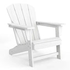Outdoor Adirondack Chairs, HDPE Plastic Patio Chairs for All Weather, Weather-Resistant Fire Pit Chair with Wide Armrests & Slatted Back