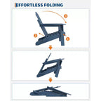 Sedia Adirondack Pieghevole, Sedie da Esterno in HDPE per Ogni Tempo da Falò, Sedia a Sdraio da Esterno in Legno, Sedie Adirondack Moderne Ergonomiche
