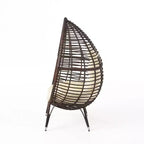 Poltrona Lounge GDFStudio Jeffrey a Goccia in Vimini e Ferro con Cuscino Impermeabile