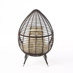 Poltrona Lounge GDFStudio Jeffrey a Goccia in Vimini e Ferro con Cuscino Impermeabile